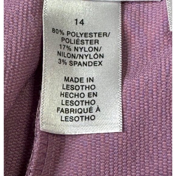 Alfred Dunner Womens Mauve Corduroy Pull-On Pants Size 14 Crop  27" inseam - Picture 7 of 8